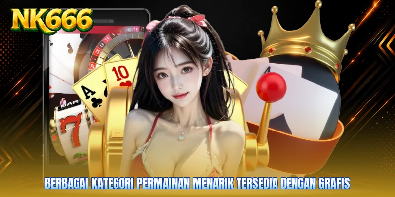 Berbagai kategori permainan menarik tersedia dengan grafis